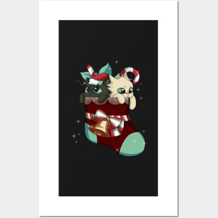 Christmas Cute Cats Posters and Art